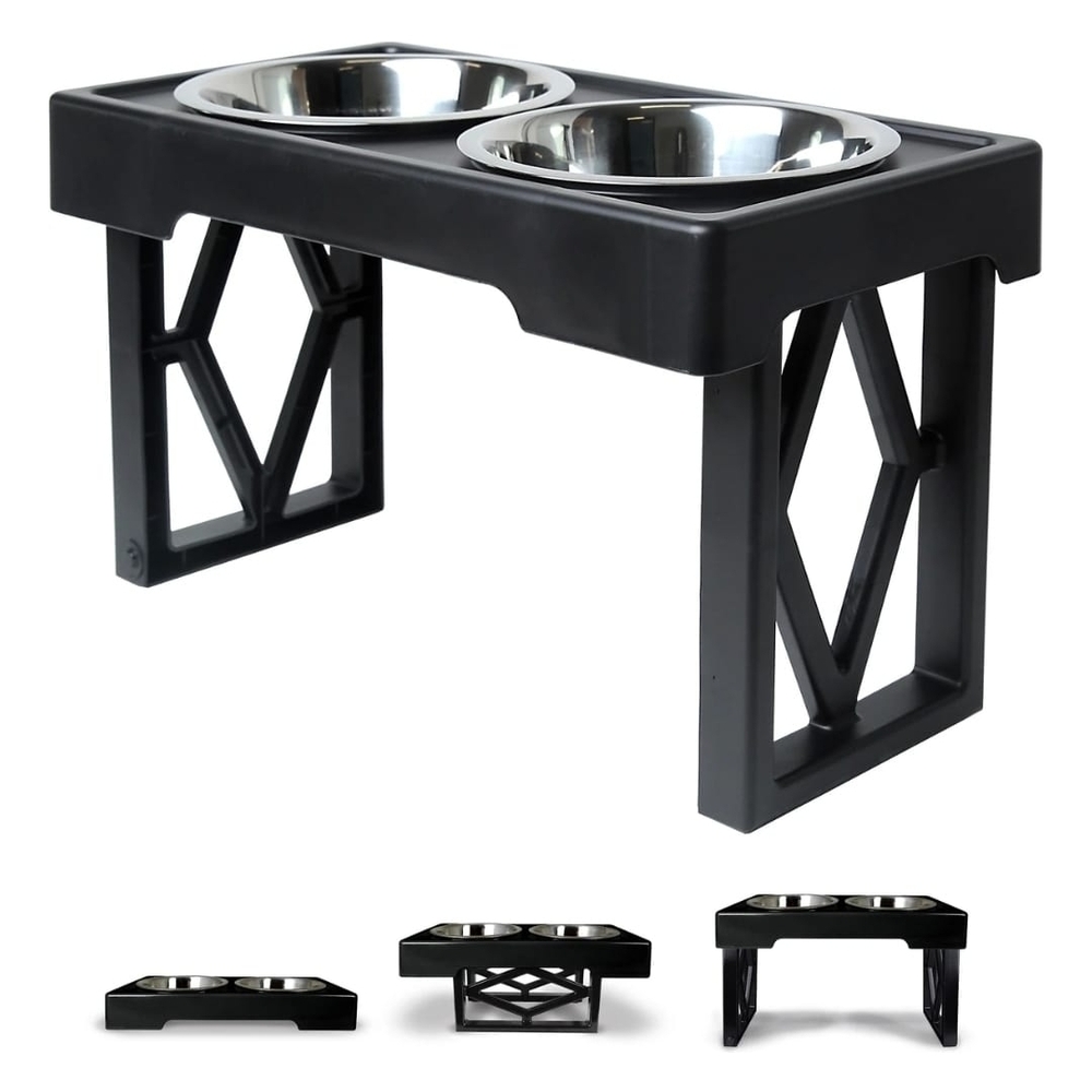 Petmate Black Elevated Dog Bowls